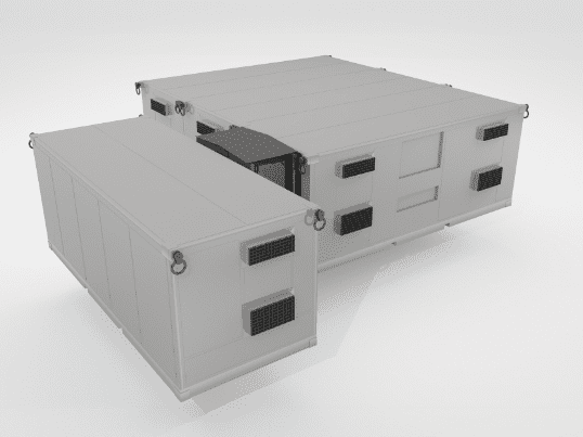 3D model of shielded modular containers. Conex containers.